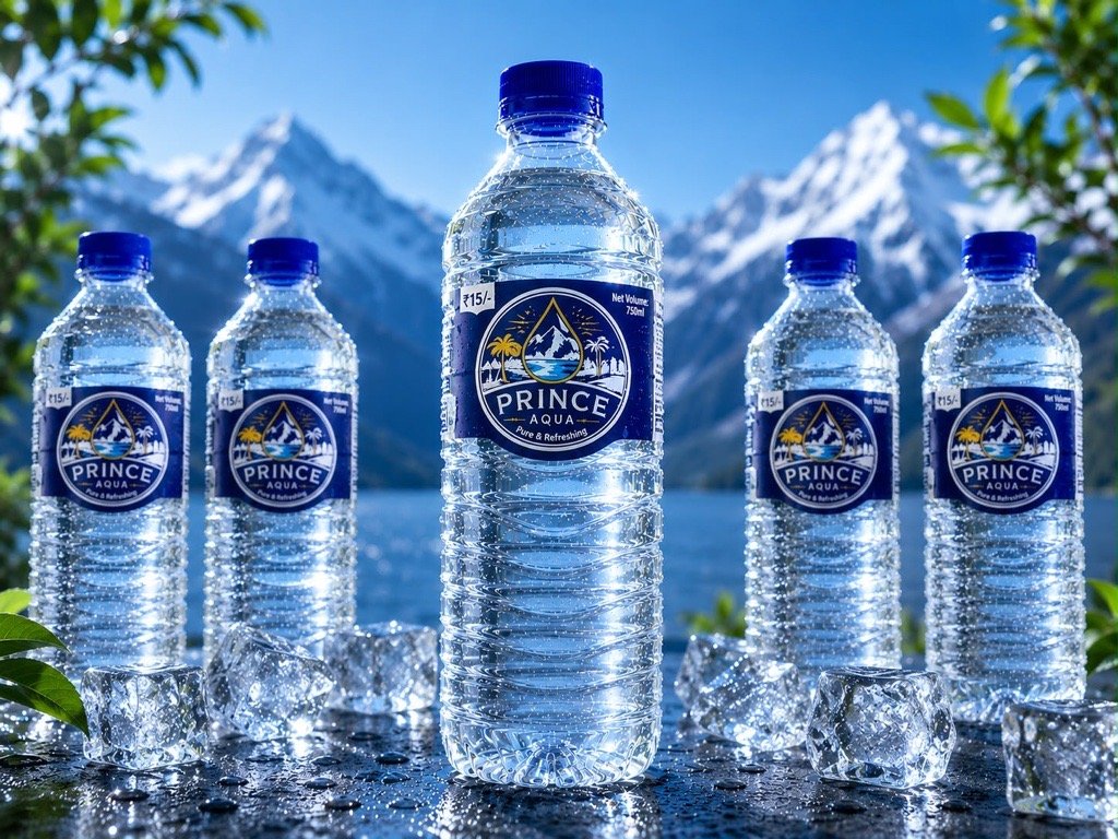 Prince Aqua bottles arranged together